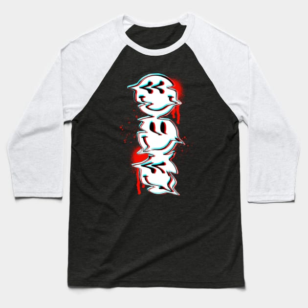 Glitch face Baseball T-Shirt by BSKR